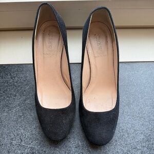 JCrew black low heel pumps